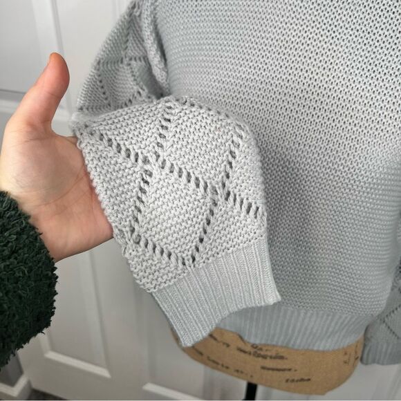 Sz XS 525 America Talia Diamond Stitch Pullover In Iceberg NWT $119 MSRP - Picture 7 of 12